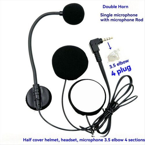 Capacetes de motocicleta Intercomunicador Microfone Headset 32Ω Microfone Cotovelo Plug 2