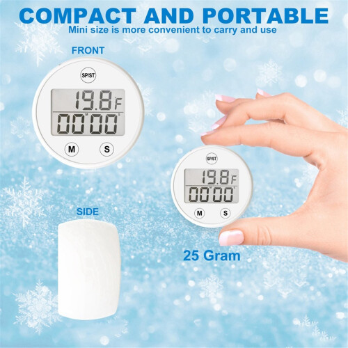 Ice Bath Thermometer with Timer Automatic Ice Bath Water Thermometer 2