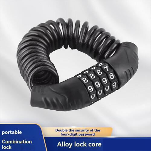 2PCS Bicycle Lock Steel Cable Chain Password 4 Digit Lock Anti-Theft 1
