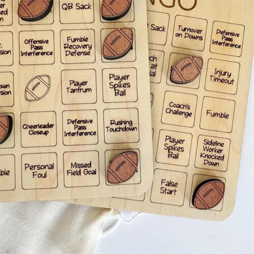 Gioco del bingo in legno a tema calcio, gioco da tavolo del tris 1