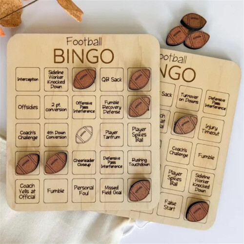 Gioco del bingo in legno a tema calcio, gioco da tavolo del tris 2