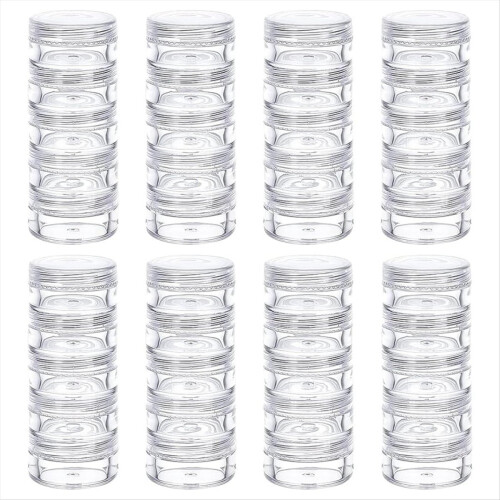 5G/5ML Stackable Round Plastic Containers 8 Column Bead Storage Jars