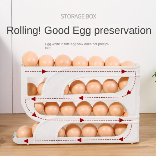 Automatic Scrolling Egg Rack Egg Basket Transparent 2