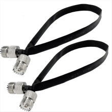 2 szt. - 20 cm kabel koncentryczny, płaski, przelotowy do okna/drzwi