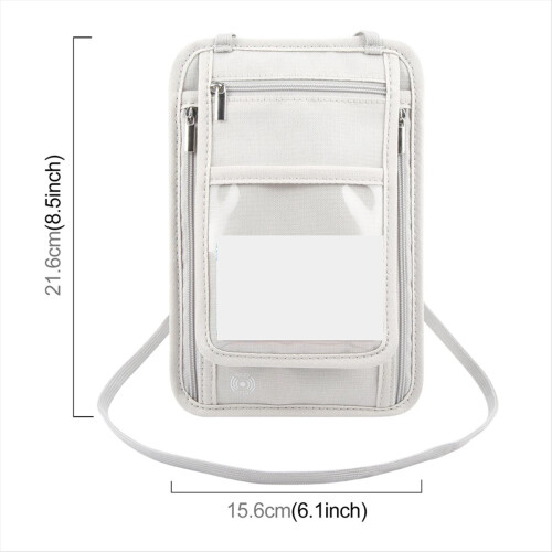 Passport Wallet Bag Document Organizer Credit Cards Case Bag Grey 1