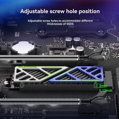 M.2 SSD kjøleradiator 2280 NVMe NGFF med termisk silikonpute 2
