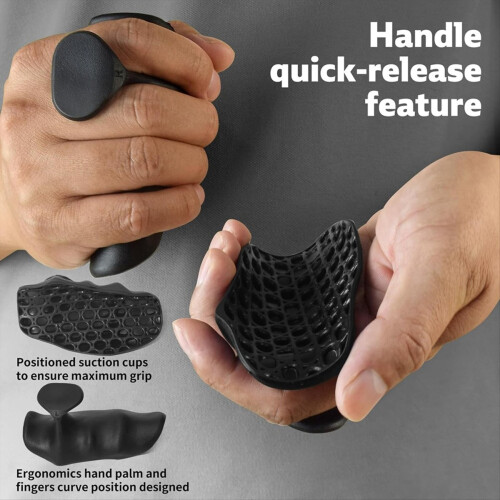 Tyngdlyftningsgrepp, ergonomiskt utformat, gummipads för marklyft, gymanvändning. 2
