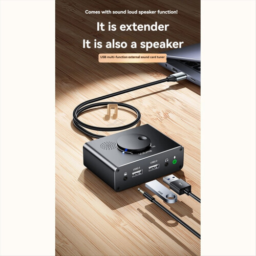 Scheda audio esterna USB a 3 porte, da USB 2.0 a 3,5 mm 1