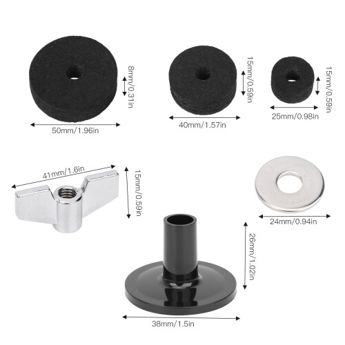 23Pcs Drum Felt Pad Cymbal Kit Non-Slip with Base 1