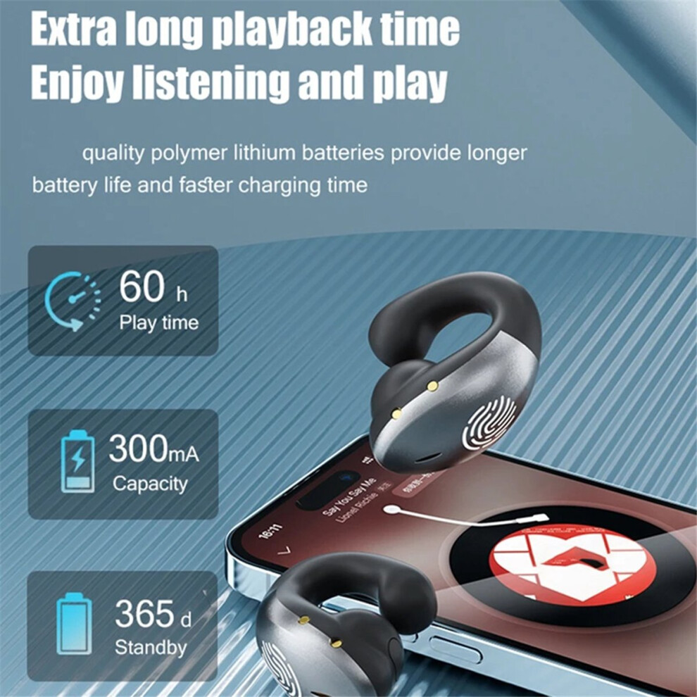 Bone Conduction Open Ear Clip Wireless Bluetooth 5.5 Headphones B 4713420202485