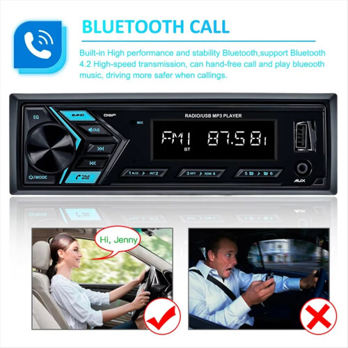 Auton MP3-soitin 1 DIN USB FM-radioviritin LED-segmenttinäytöillä 2