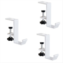 Gancho ajustável para borda de mesa, suporte para fone de ouvido gamer, 3 peças