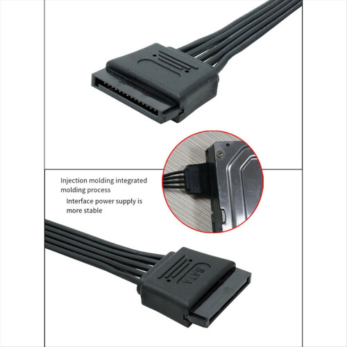 SATA 15-pins stroomverlengkabel 18AWG 62 cm 2