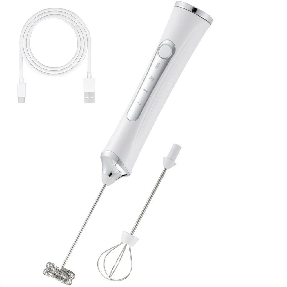 Merkloos Handheld Electric Milk Frother With 2 Heads, Coffee Whisk Foam Mixer