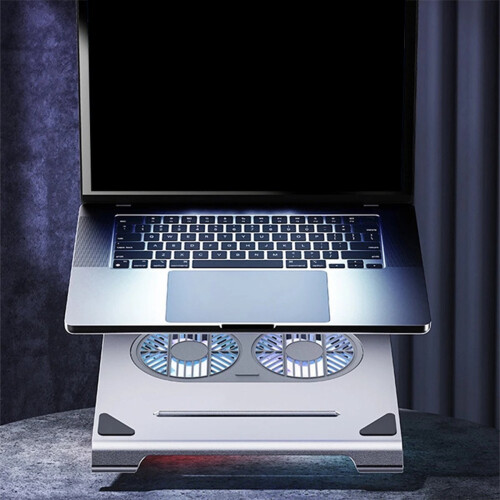 Almofada de resfriamento para laptop com ventoinhas, porta USB Bright Moon White 1