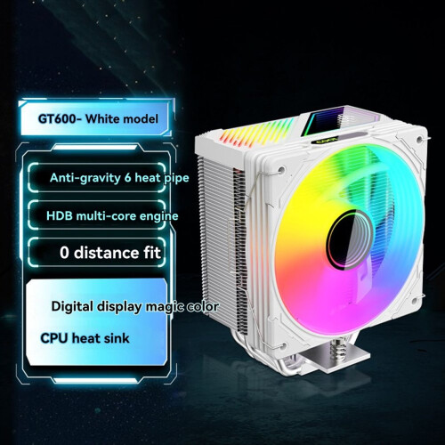 Cooler de ar para CPU com display digital GT600 e ARGB B de 1800 RPM 2