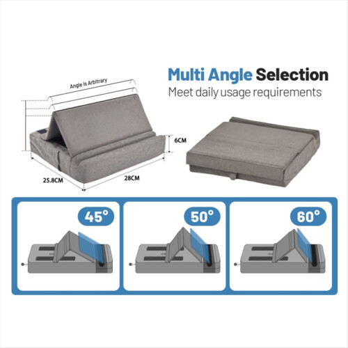 Tablet Pillow Stand with Storage Foldable for iPad Holder 2