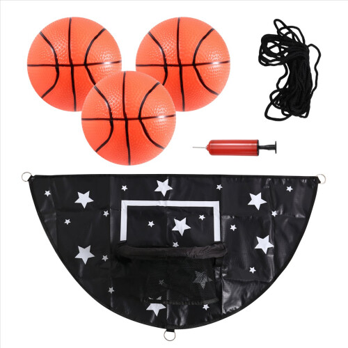 Trampolin-Basketballkorb-Set für Kinder, wasserdicht, Schwarz 2