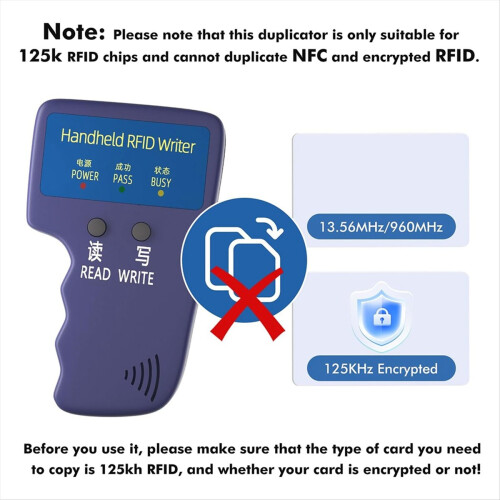 ID Copier 125khz RFID Reader Writer Duplicator Handheld RFID Copier 1