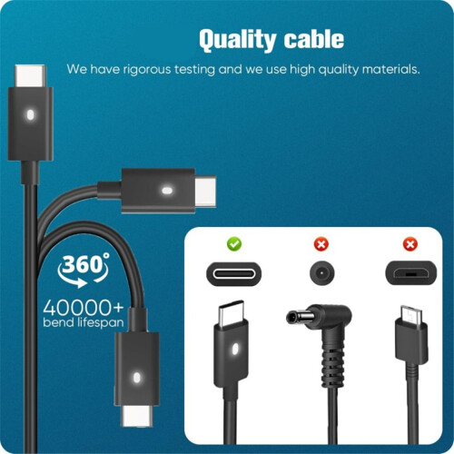 90W USB C Laptop Charger for DELL Type C AC Adapter Power Cord(EU) 2