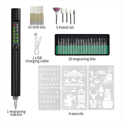 41-teiliges Gravurstift-Set mit LED-Licht, Gravurwerkzeuge 2