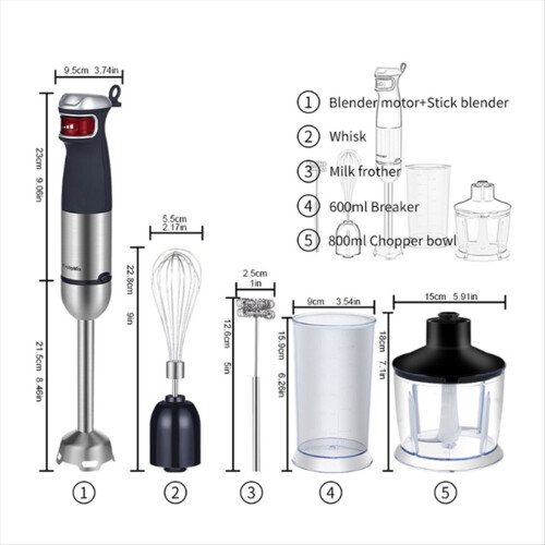 BioloMix Electric Hand Held Stick Blender 5-in-1 EU Plug 2