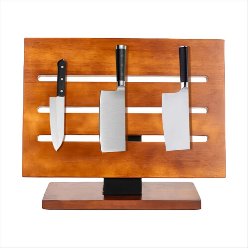 Portacubiertos magnético de madera, bloque multifuncional para cubiertos de cocina 1