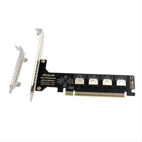 Κάρτα επέκτασης PCIe X16 με διαχωρισμό σε 4 θύρες Oculink SFF8611&8612