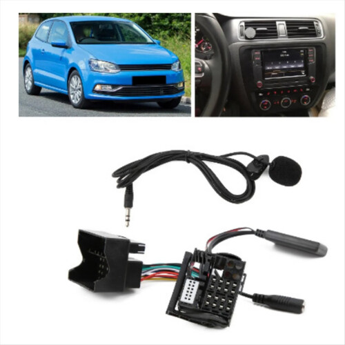 Adaptador de microfone de música Bluetooth AUX para carro com fio de áudio 2