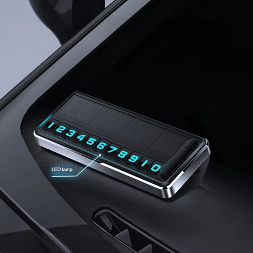 1PC Solar Car Phone Number Plate Led Lighting Temporary 1