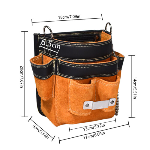Leather Tool Pouch Tool Bag for Electricians, Woodworkers, and 2