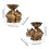 2Pcs Antiqued Elephant Statue Candle Holder Vintage Embossed 3