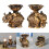 2Pcs Antiqued Elephant Statue Candle Holder Vintage Embossed 2