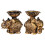 2Pcs Antiqued Elephant Statue Candle Holder Vintage Embossed 1