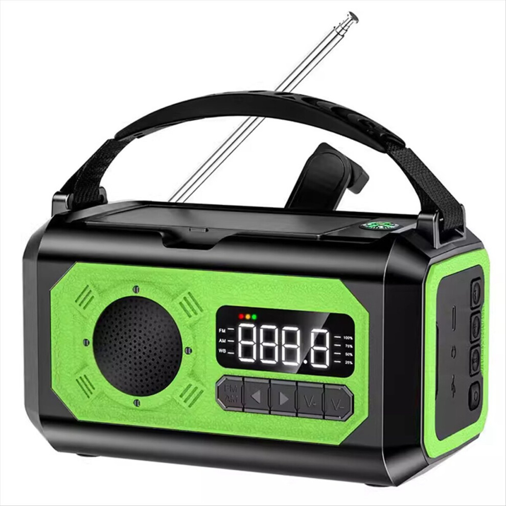 12000Mah Solar Hand Crank Weather Radio Am/Fm/Noaa, Bright Green 4851741236359