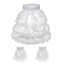 Victorians Colonial Jabot Set Ruffle Lace Trim Necktie Collar