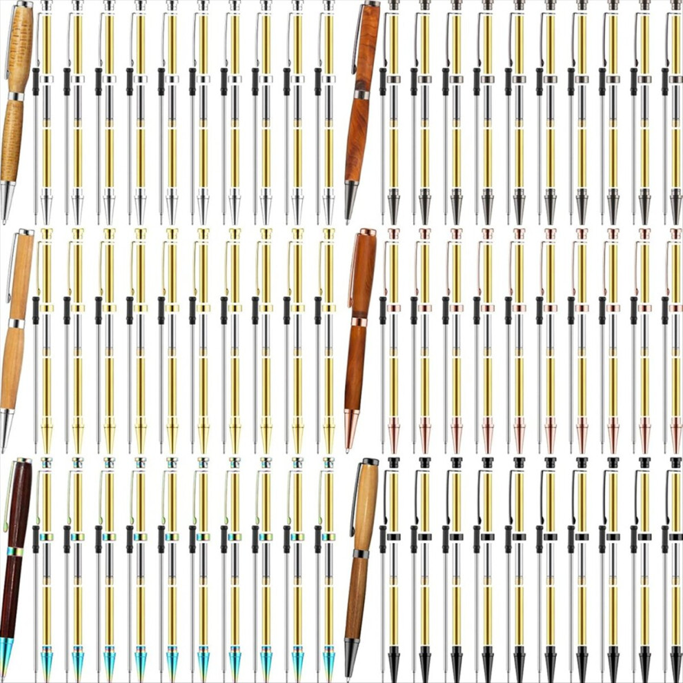 60Pcs Twist-Out Pen Kit For Woodturn 7Mm Slim Pen Bulk Black 4851741222888