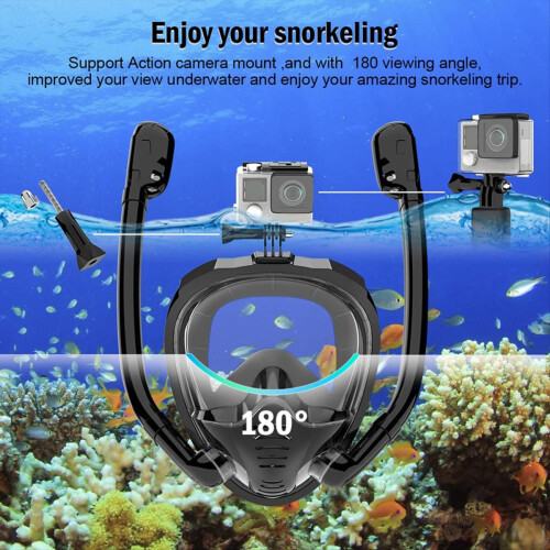 Masque de plongée intégral avec doubles tubes S/M 1