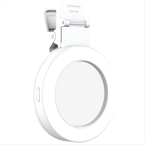 Anillo de luz para selfies con 3 modos de luz, giratorio 180, blanco