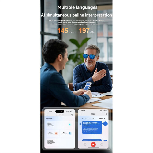 AI Smart Glasses Bluetooth 5.4 145 Languages Real Time Translator B 1