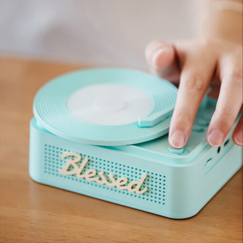Vinyl Wireless Bluetooth Speaker Alarms Clock Small Record Player B 1