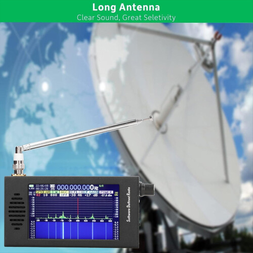 Para receptor de rádio SDR tela sensível ao toque de 4,3 polegadas de 100 kHz a 149 MHz 2