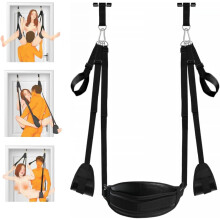 BDSM Door Sex Swing for Couples, Adjustable Bondage Slave Swing with Restraints, Supports Up to 300lbs, Kinky Fetish Furniture