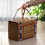 Picnic Woven Basket Wicker Storage Bag Handle Folded Bamboo Basket 4