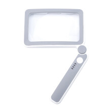 Large Glass Magnifier with Dimmable LED Light, Foldable Design, 4x Magnification for Seniors and Reading Small Fonts