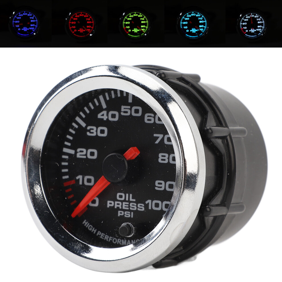 52Mm Oil Pressure Gauge 0-100 Psi 12V Rgb Backlight For Car Rv Yacht 4951349218754