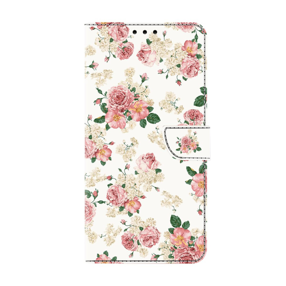 Case For Samsung Galaxy A54 5G, Leather Flip Folio Wallet Cover With Id Credit Card Slots, Shockproof Kickstand Bumper In Peony 9084446899306