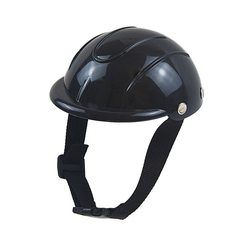Dog Helmet Adjustable Hard Hat For Puppies And Small Dogs, Motorcycle Cap, Size S, Durable Protection Black 9016109844651