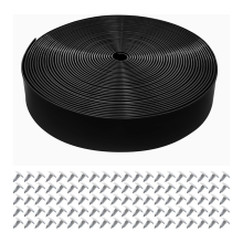 Kit di riparazione cinghie in vinile per sedie da giardino, larghezza 5 cm, lunghezza 6 m, nero