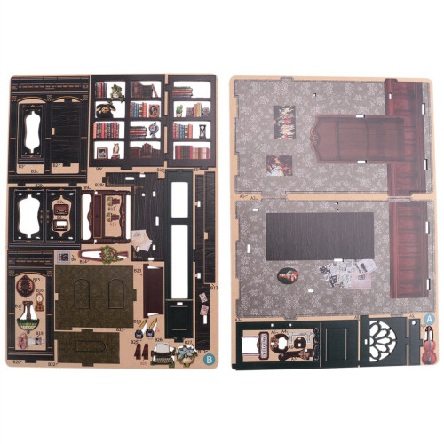 Κιτ Βιβλιοπωλείου DIY Book Nook Owl, με κιτ μοντέλων φωτισμού για ενήλικες 1
